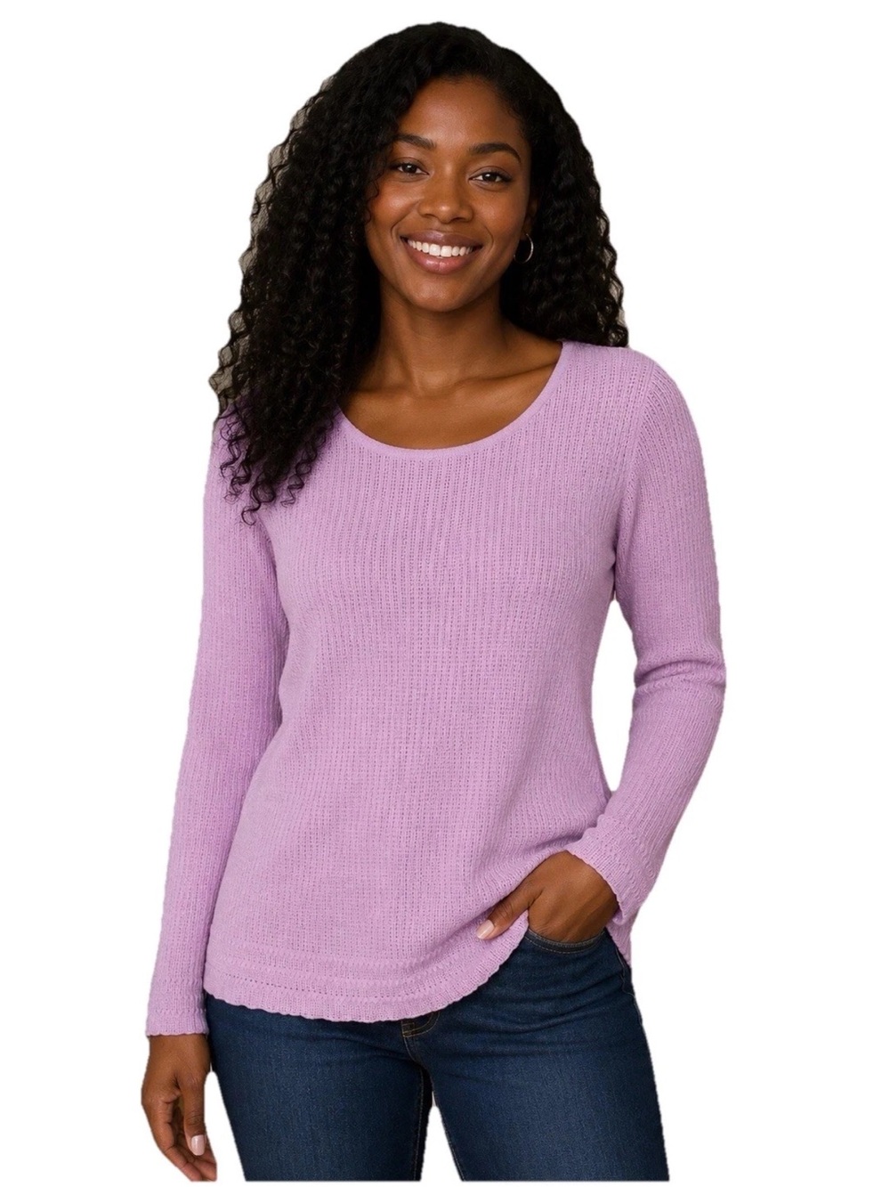 Soft Surrounding Open Knit Lightweight  Sweater Cotton Silk Blend Size M Classic